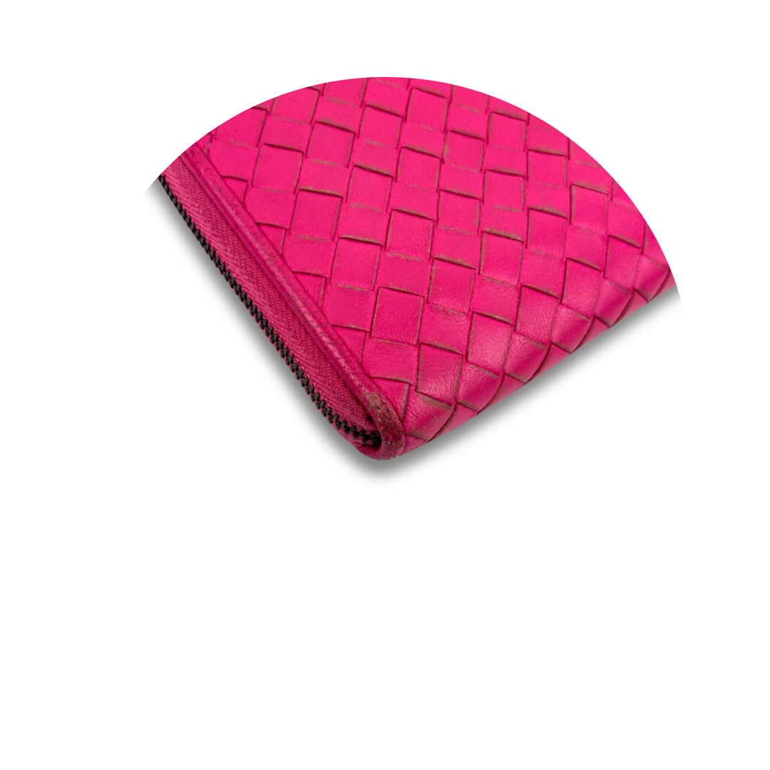 Bottega Veneta Pink Intrecciato Wallet