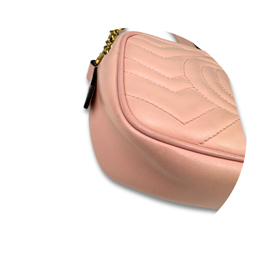 Gucci Pale Pink Mini Marmont Camera Bag