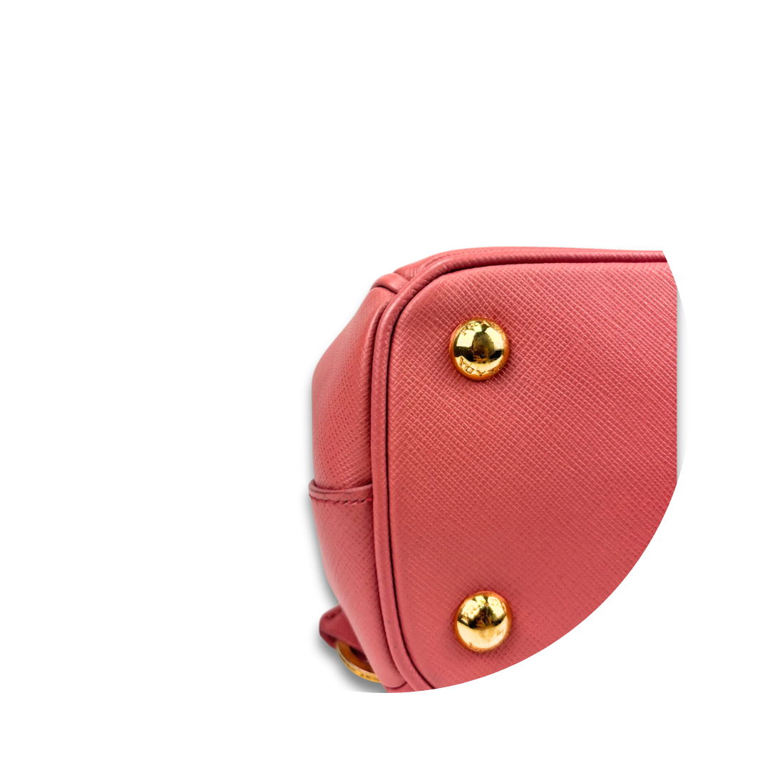 Prada Mini Coral Double Zip Galleria