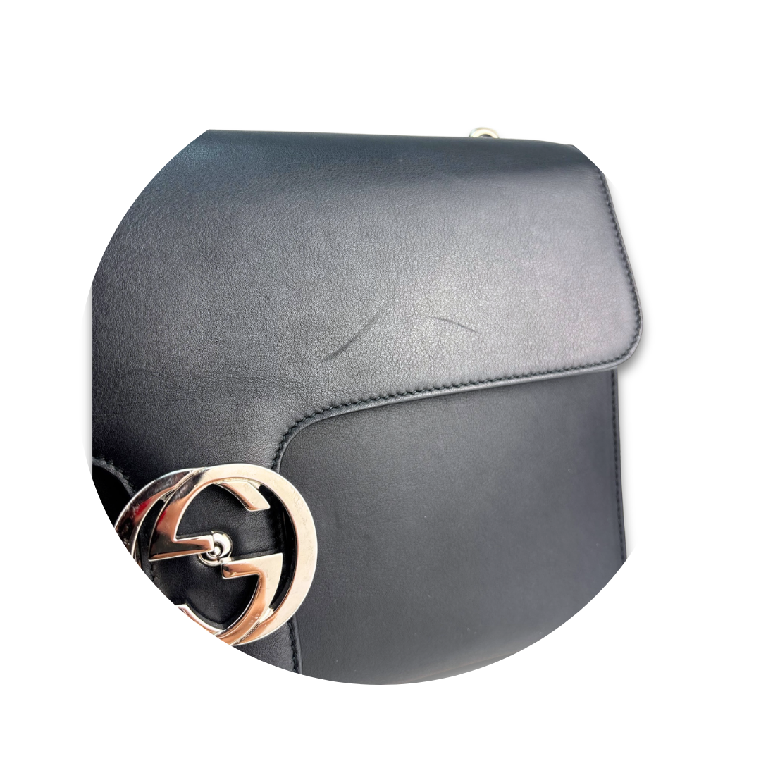 Gucci Black Interlocking G Medium Shoulder Bag