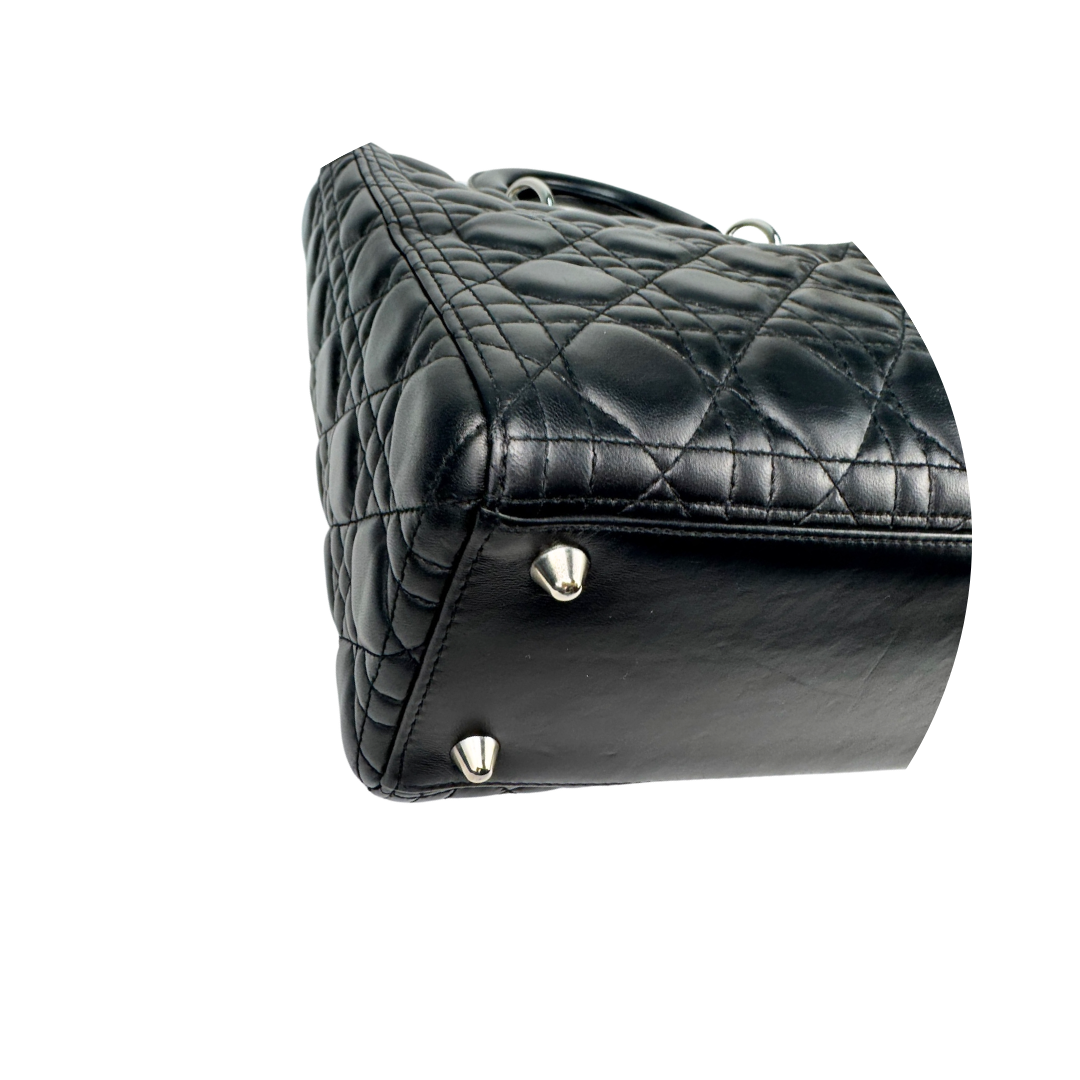 Dior Black Lambskin Large Lady Dior