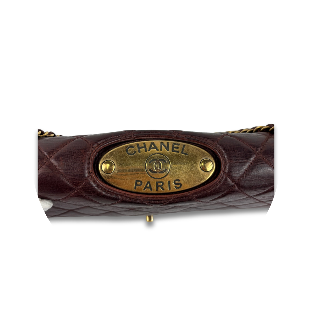 Chanel Distressed Burgundy Soft Double Flap Bag