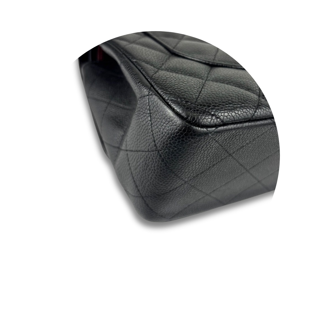 Chanel Black Caviar Classic Jumbo Double Flap