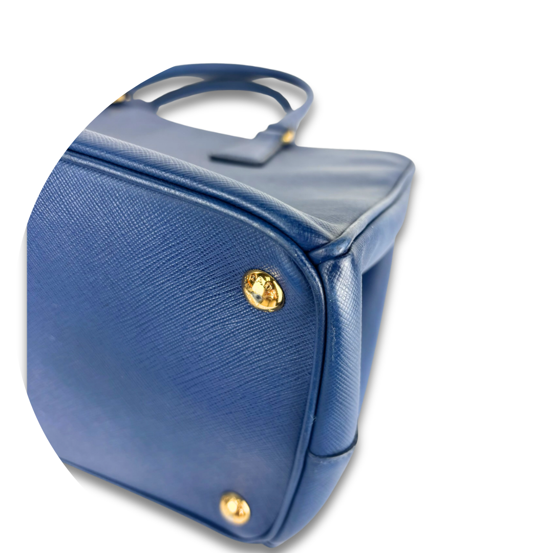 Prada Blue Medium Galleria Double Zip