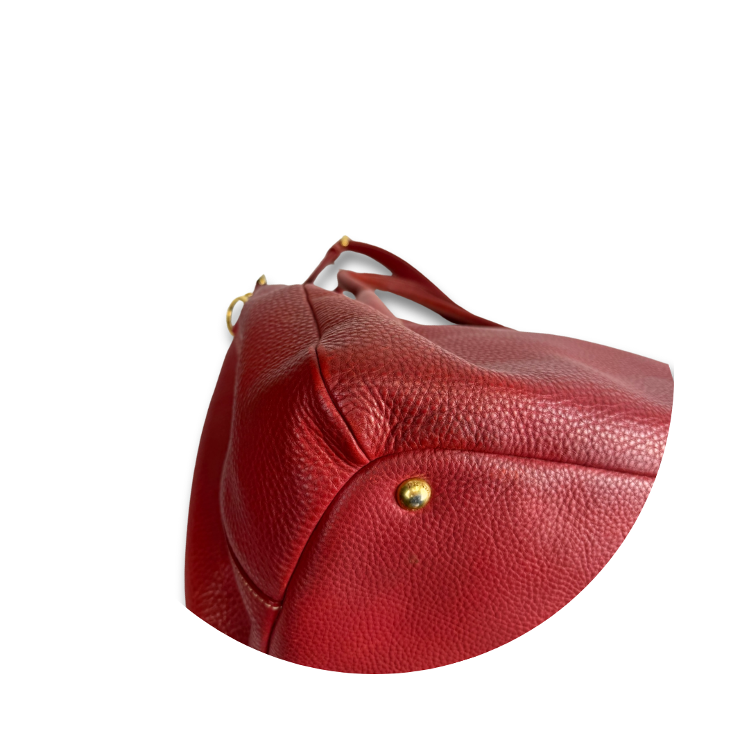Prada Red Manici Convertable Tote