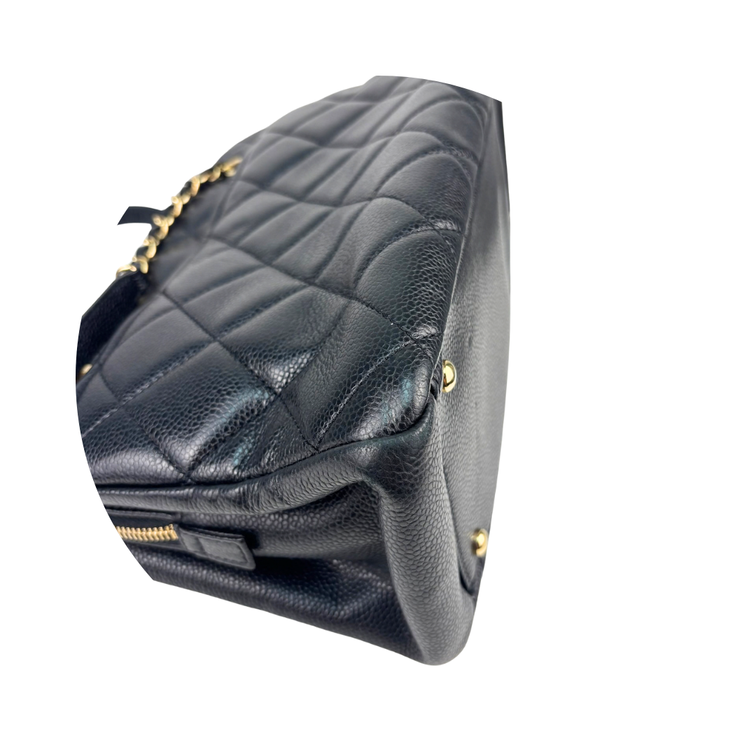 Chanel Black Caviar Small Soft Shopping Tote
