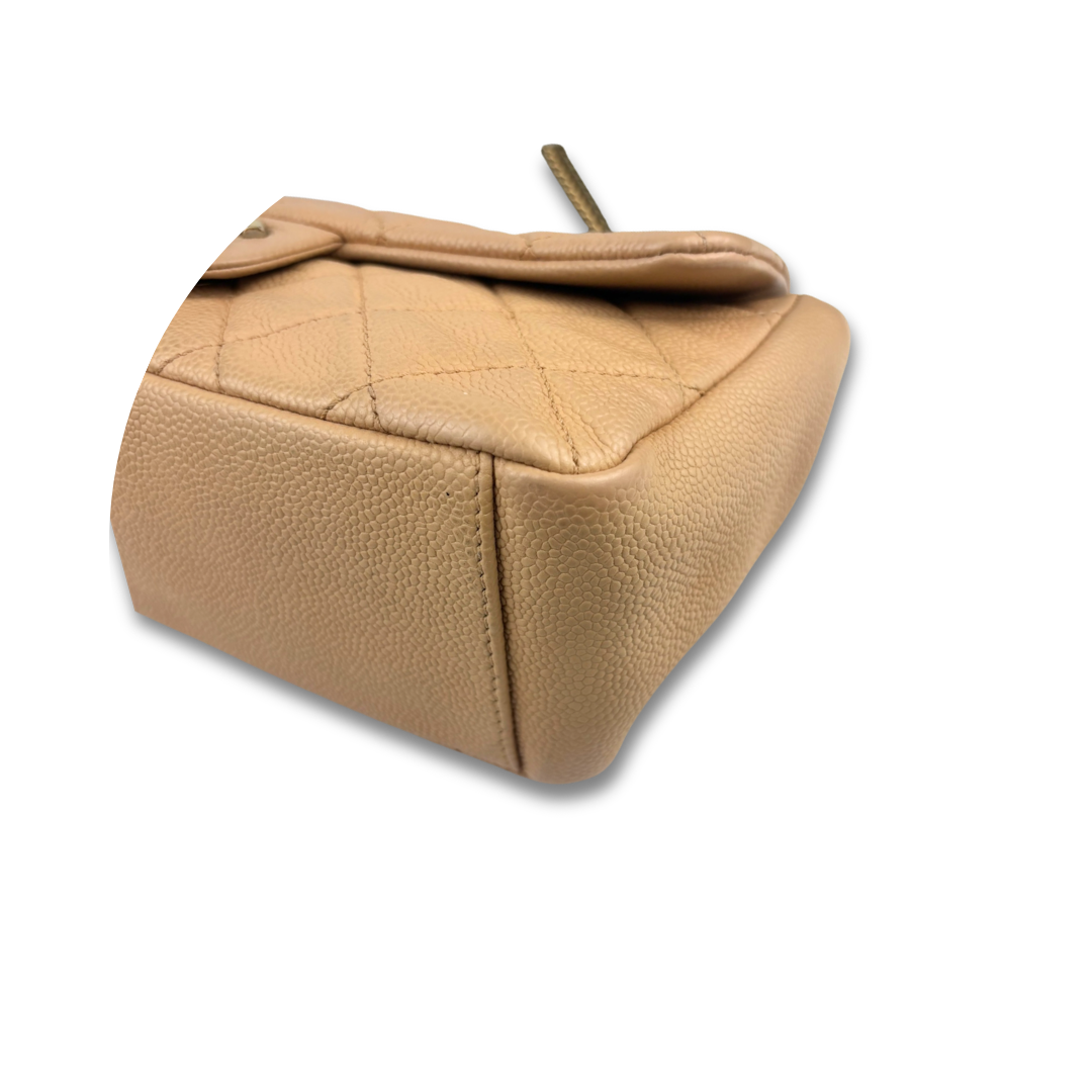Chanel Tan Caviar Quilted Medium Chic Quilt Flap Bag