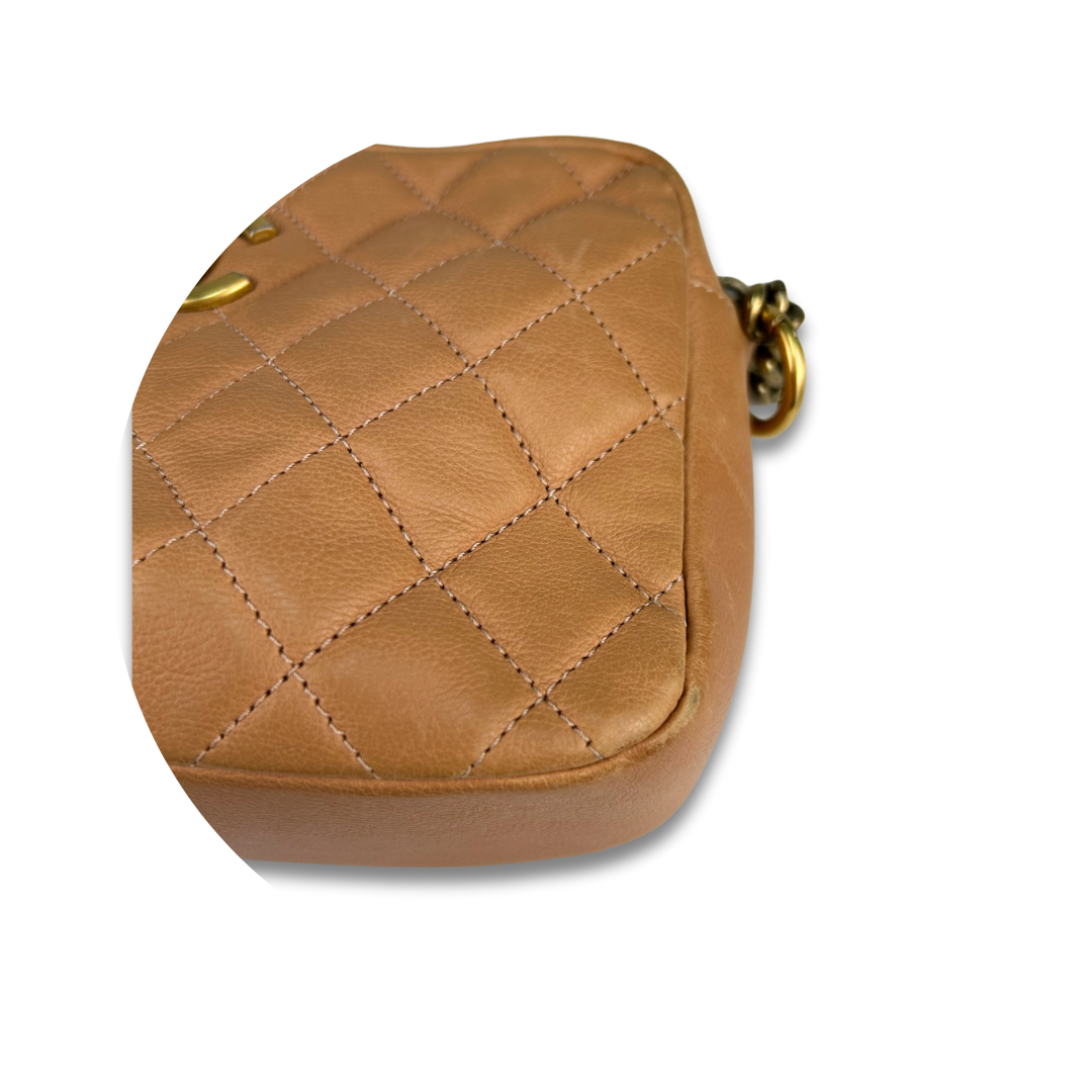 Chanel Brown Quilted Camera Bag