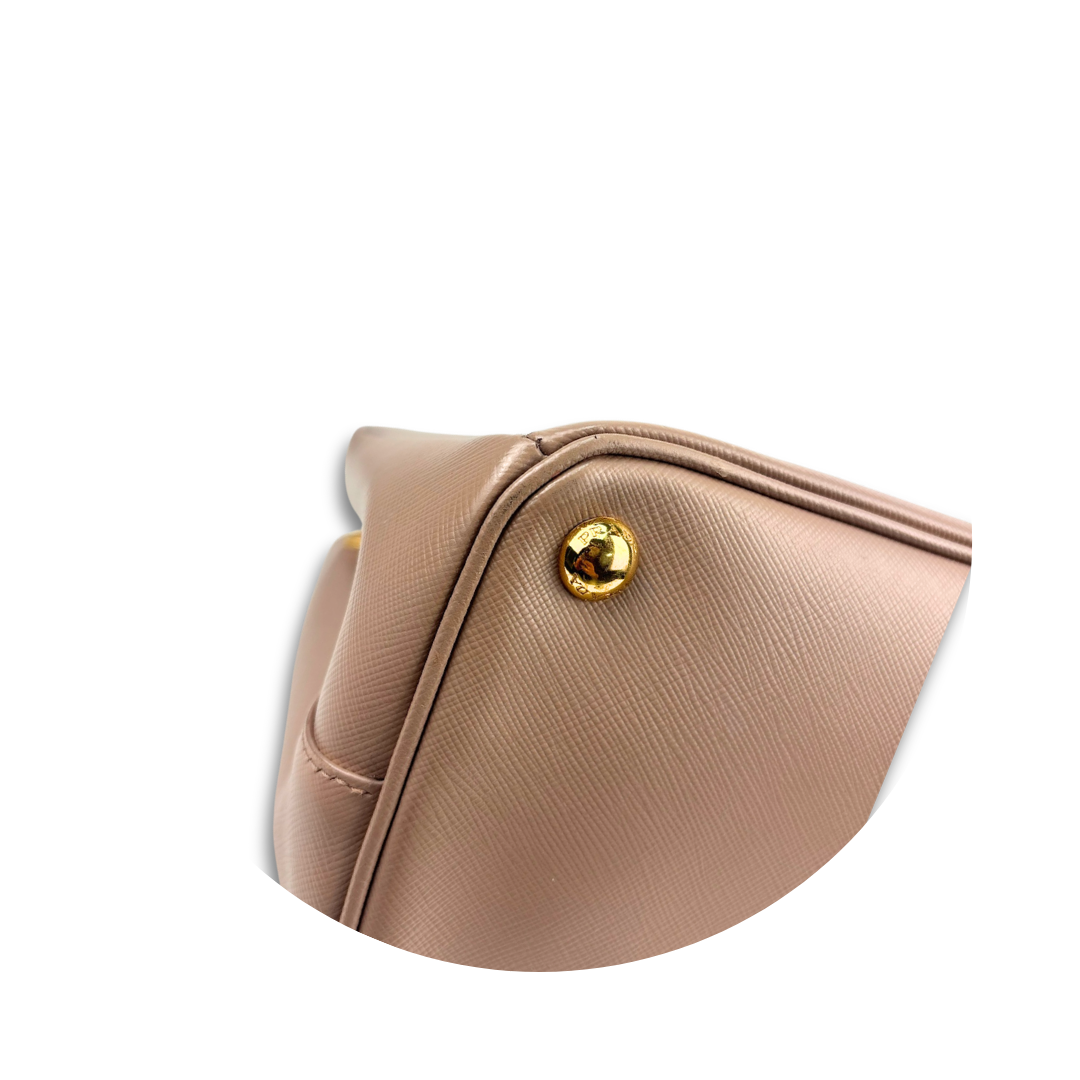 Prada Small Beige Double Zip Galleria