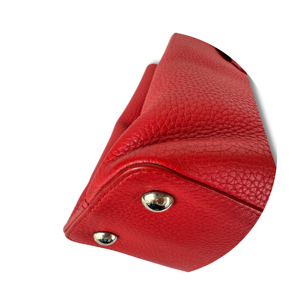 Louis Vuitton Red Taurillon Capucines PM