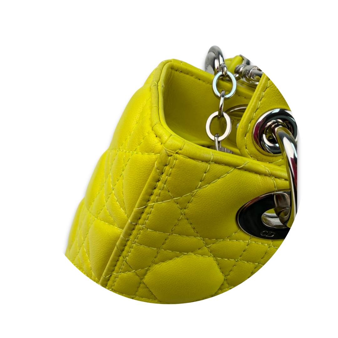 Dior Medium Yellow Lambskin Lady Dior