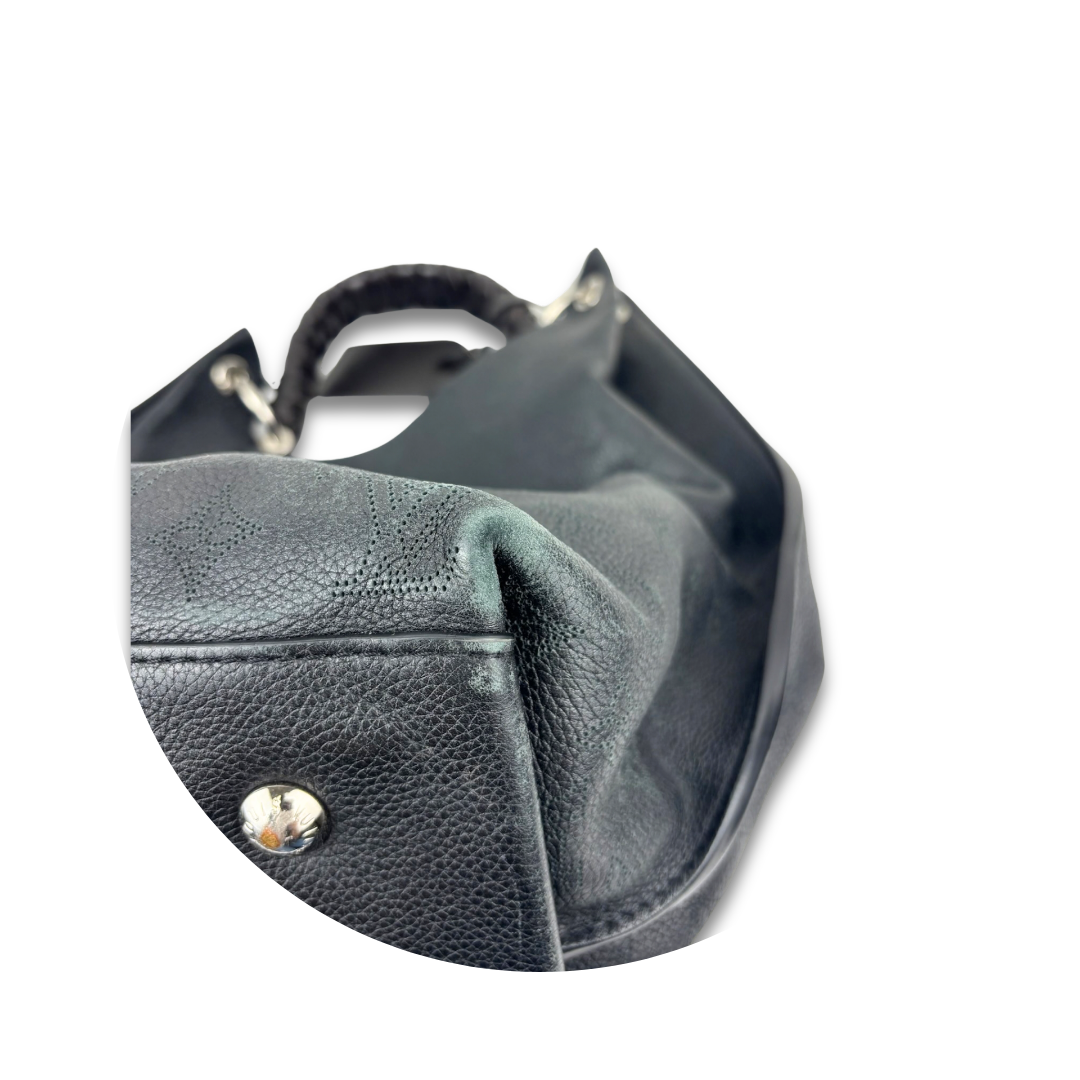Louis Vuitton Black Mahina Carmel Hobo