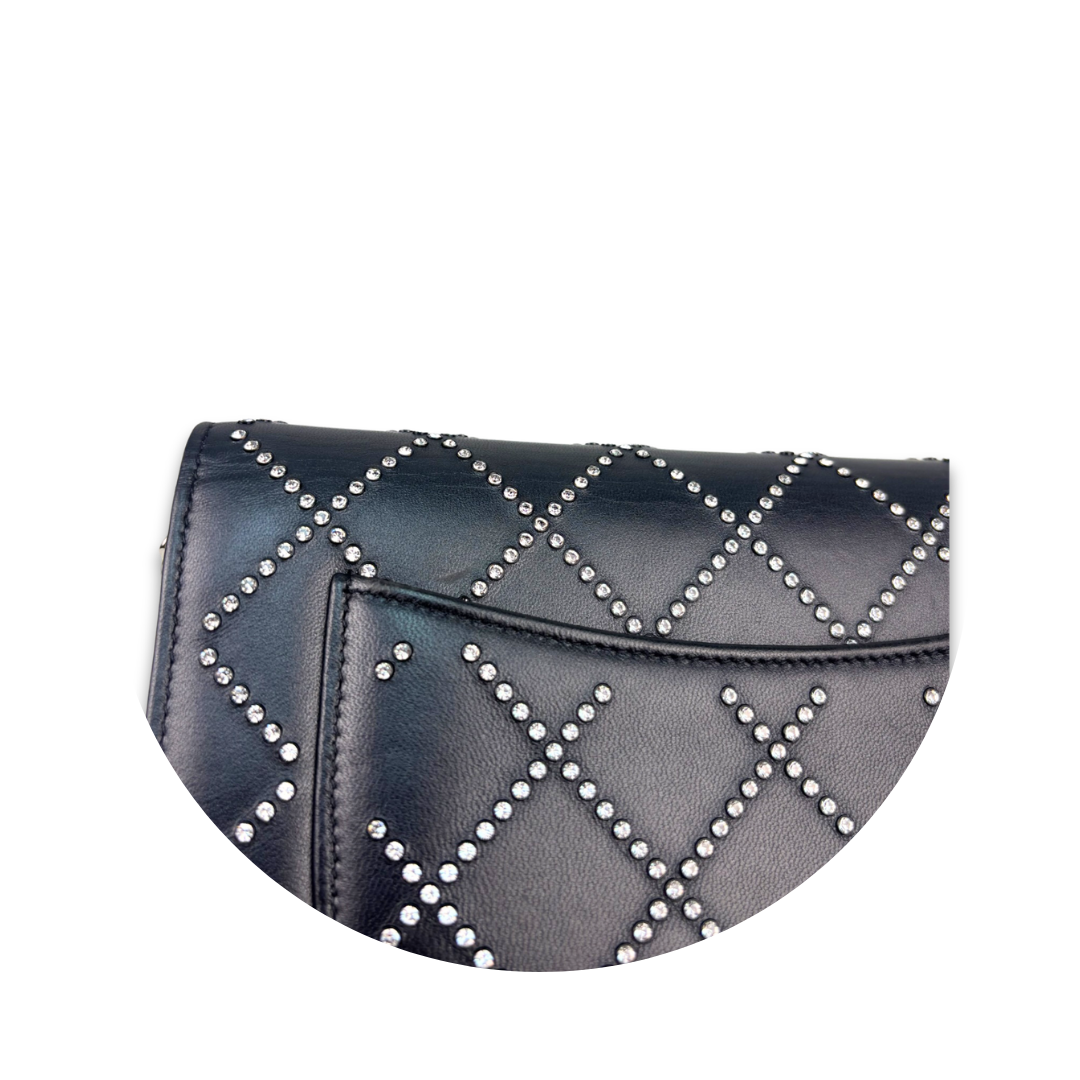 Chanel Crystal Embellished Black Wallet on Chain