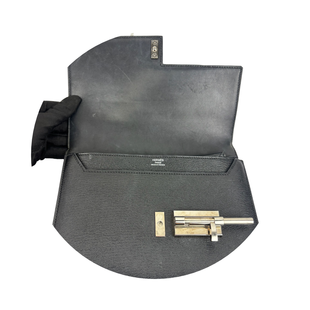 Hermès Chevre Mysore Verrou Clutch Black