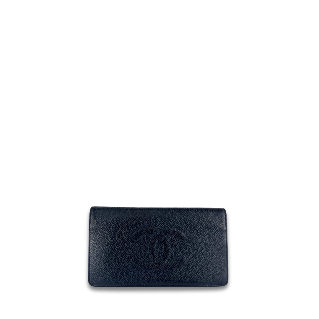 Chanel Navy Caviar Bifold Wallet