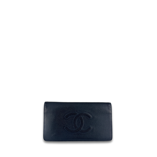 Chanel Navy Caviar Bifold Wallet