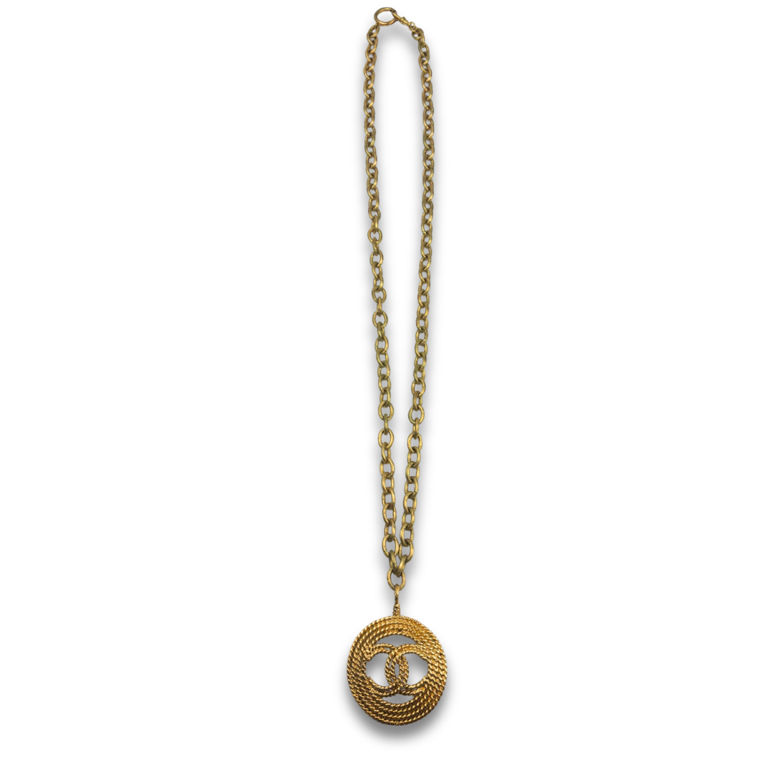 Chanel Vintage Rope Logo Necklace