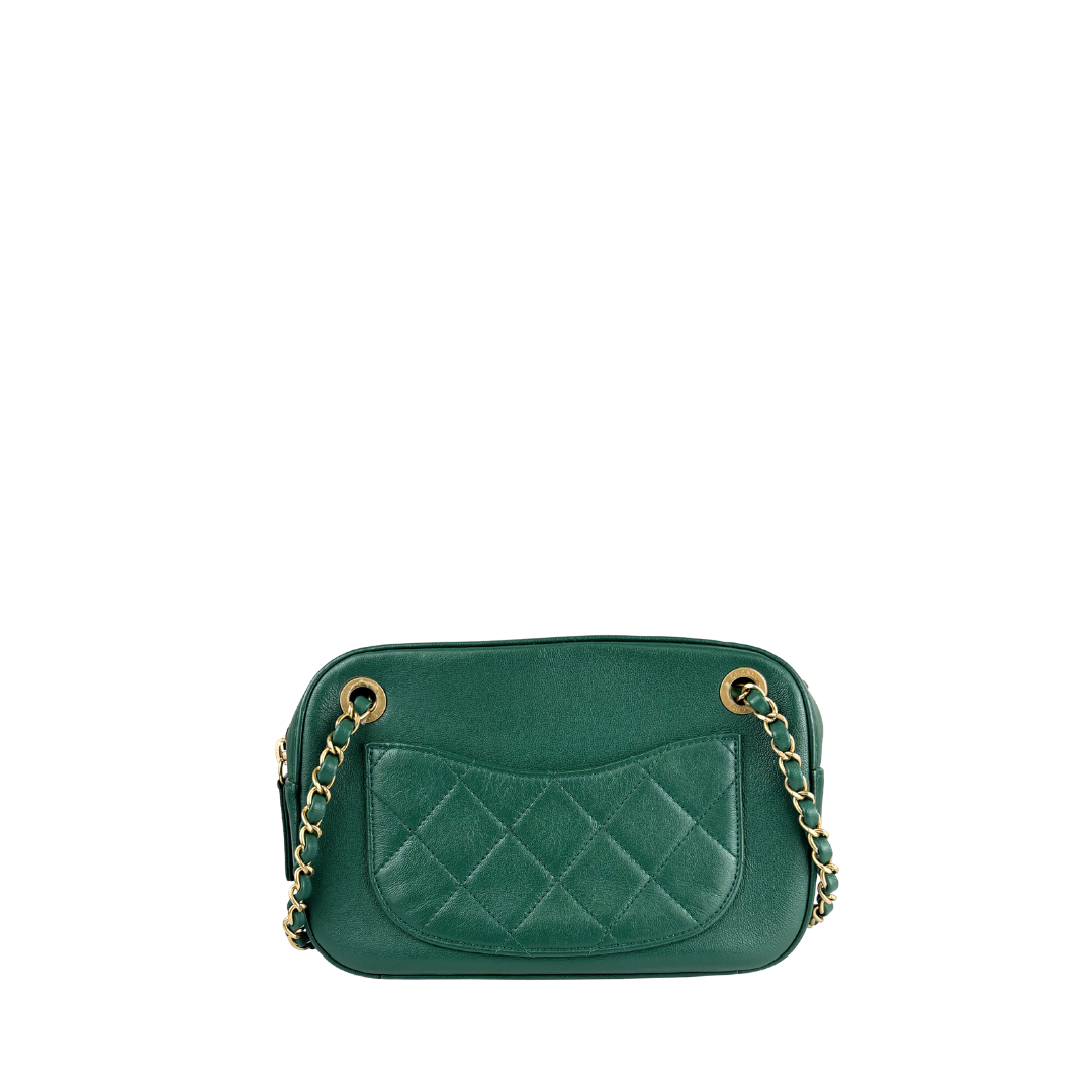Chanel Green Chanel 19 Quilted Chain Infinity Camera Bag