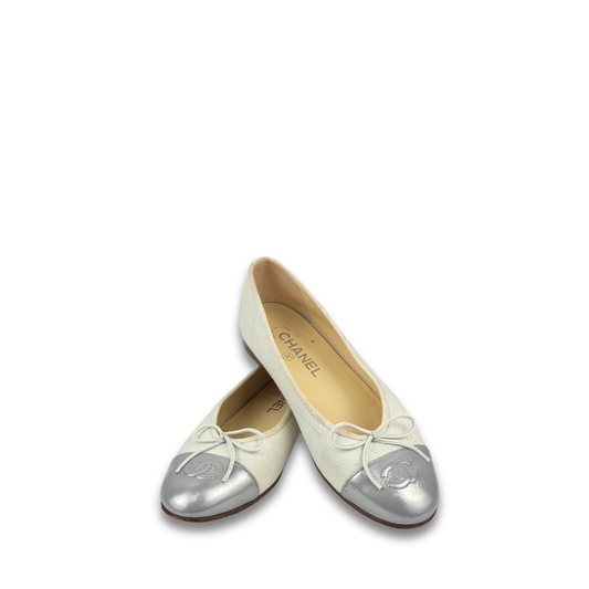 Chanel Canvas Ballet Flats - Size 37.5