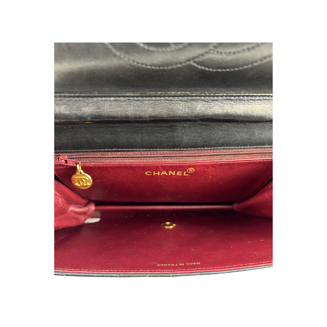 Chanel Black Full Flap Pushlock Shoulder Bag