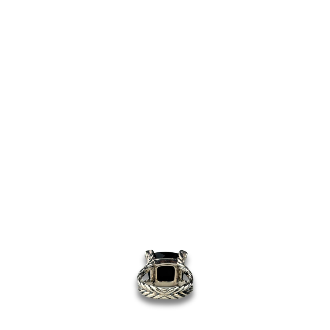 David Yurman Black Onyx Split Shank Ring - Size 7.5