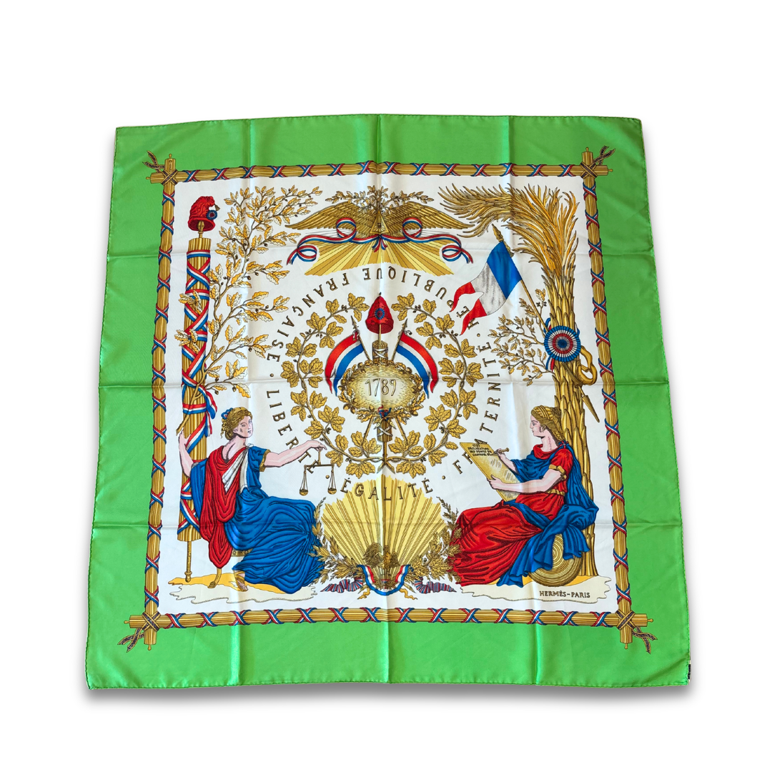 Hermès 'Republique Française" Silk Scarf 90