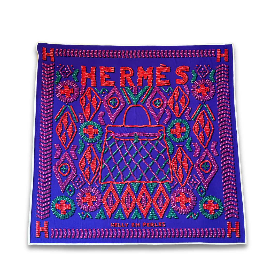 Hermès 'Kelly En Perles' Silk Scarf 90