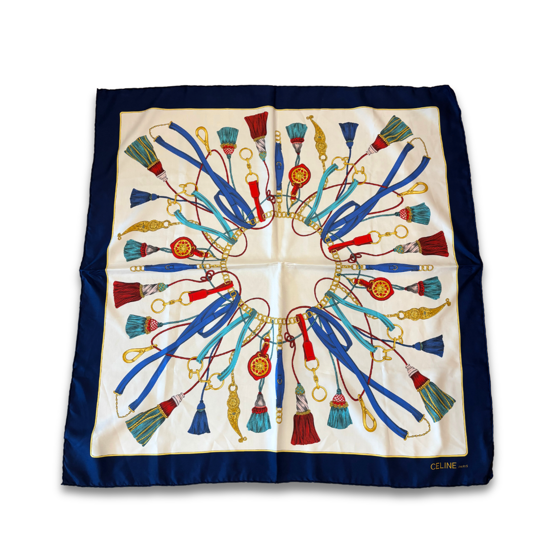 Celine Tassel Silk Scarf