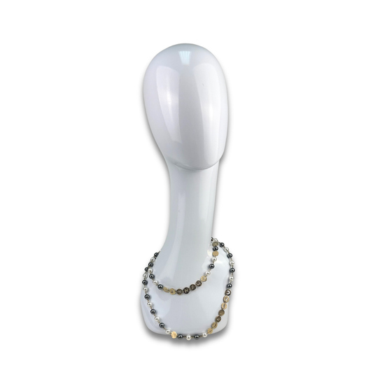 Chanel Pearl Logo Long Strand Necklace