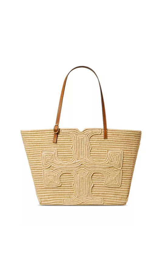 Tory Burch Large Ella Handwoven Raffia Tote