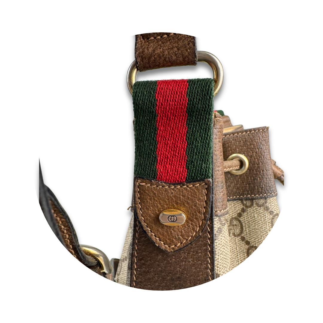Gucci Brown Vintage Drawstring Crossbody