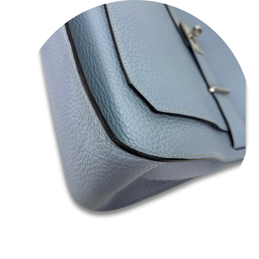 Hermès Clemence Jypsière 34 Bleu Lin