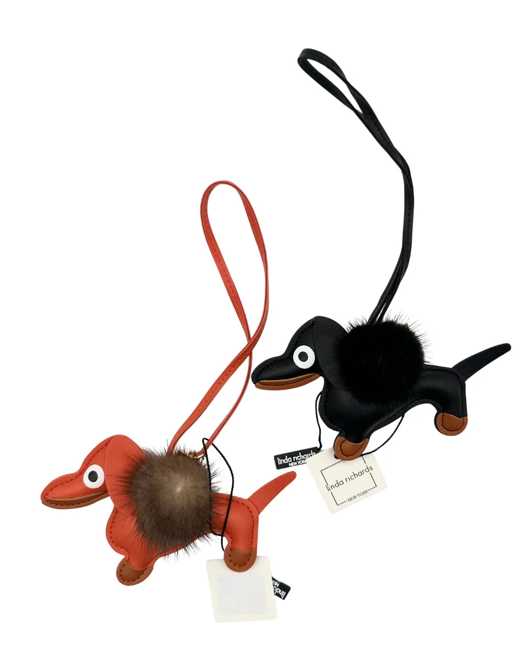Linda Richards Genuine Mink Fur and Leather Dog Charm