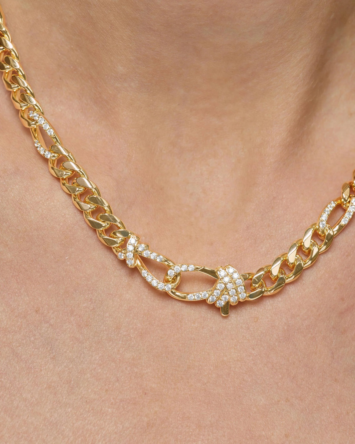 Melinda Maria Knot Figaro Chain Necklace