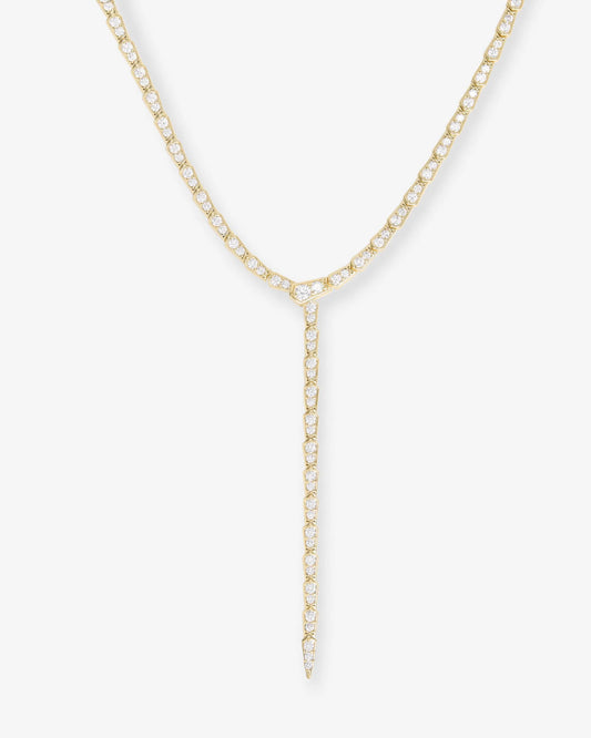 Melinda Maria Pavé Serpent Lariat Necklace