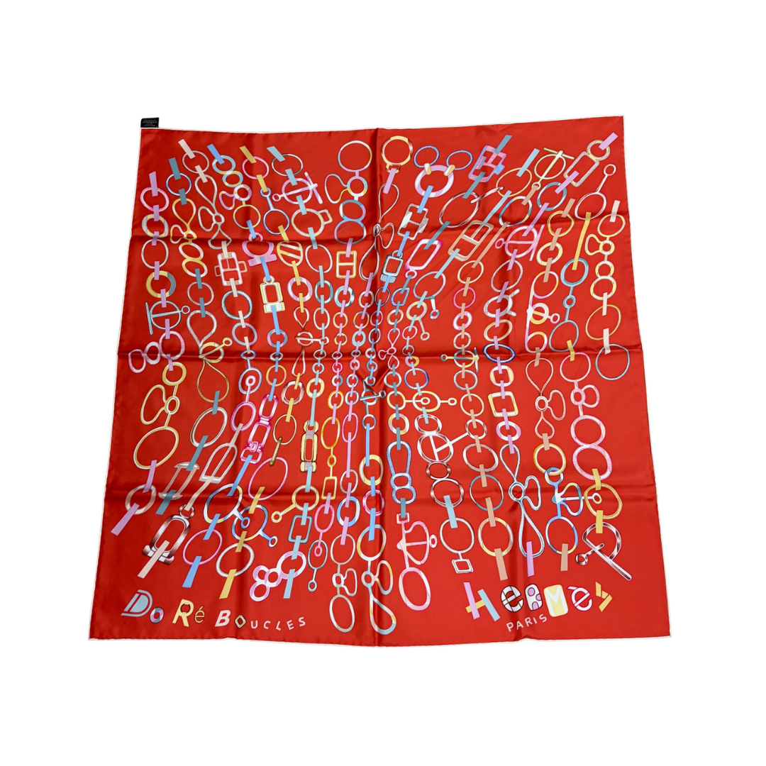 Hermès 'Do Re Boucles' Silk Scarf 90