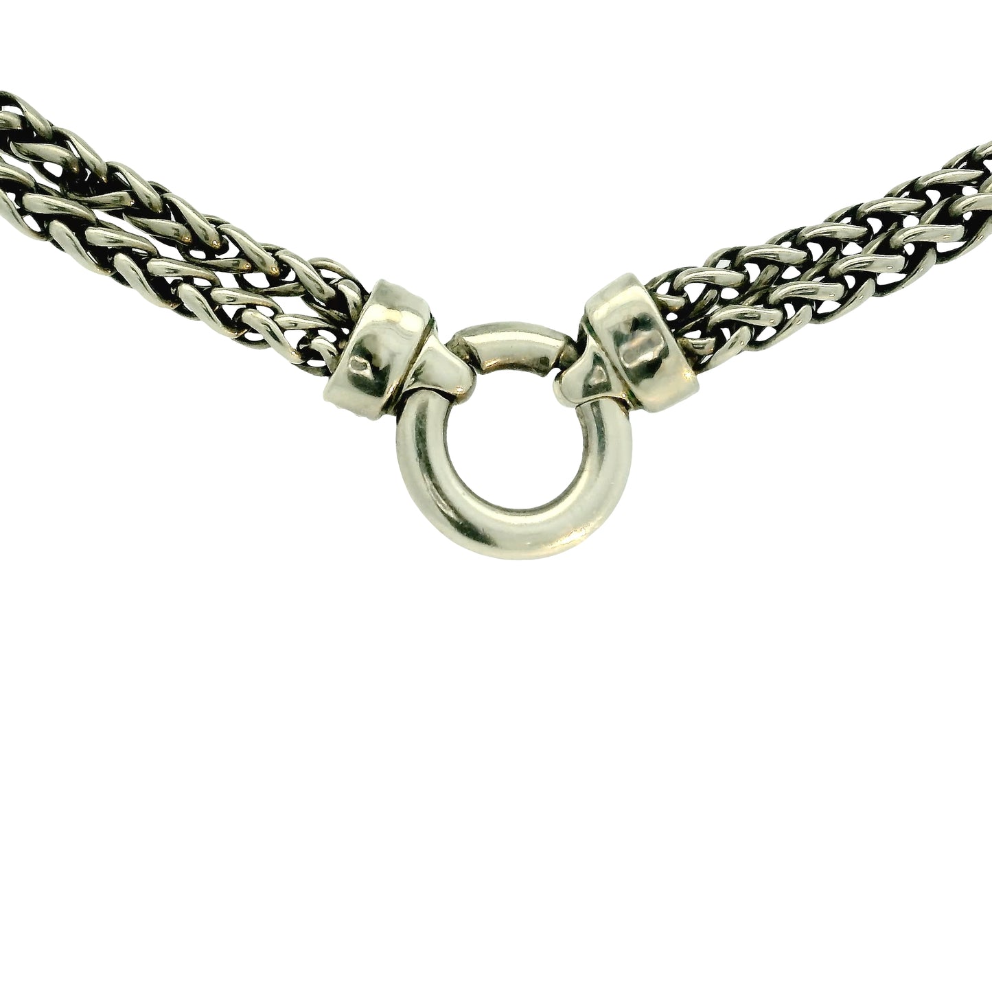 David Yurman Sterling Silver Double Wheat Chain Necklace