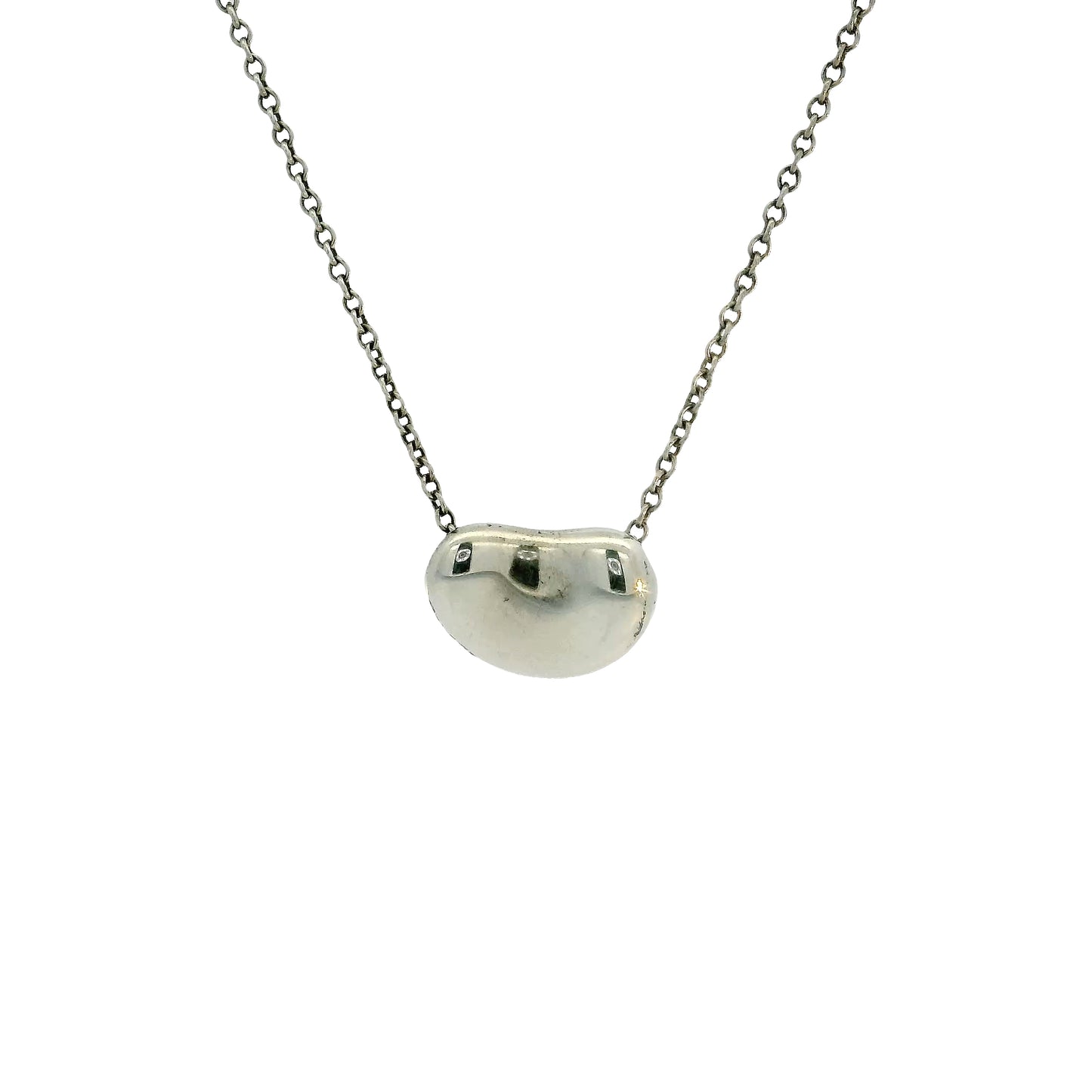 Tiffany & Co Elsa Peretti Sterling Silver Bean Necklace