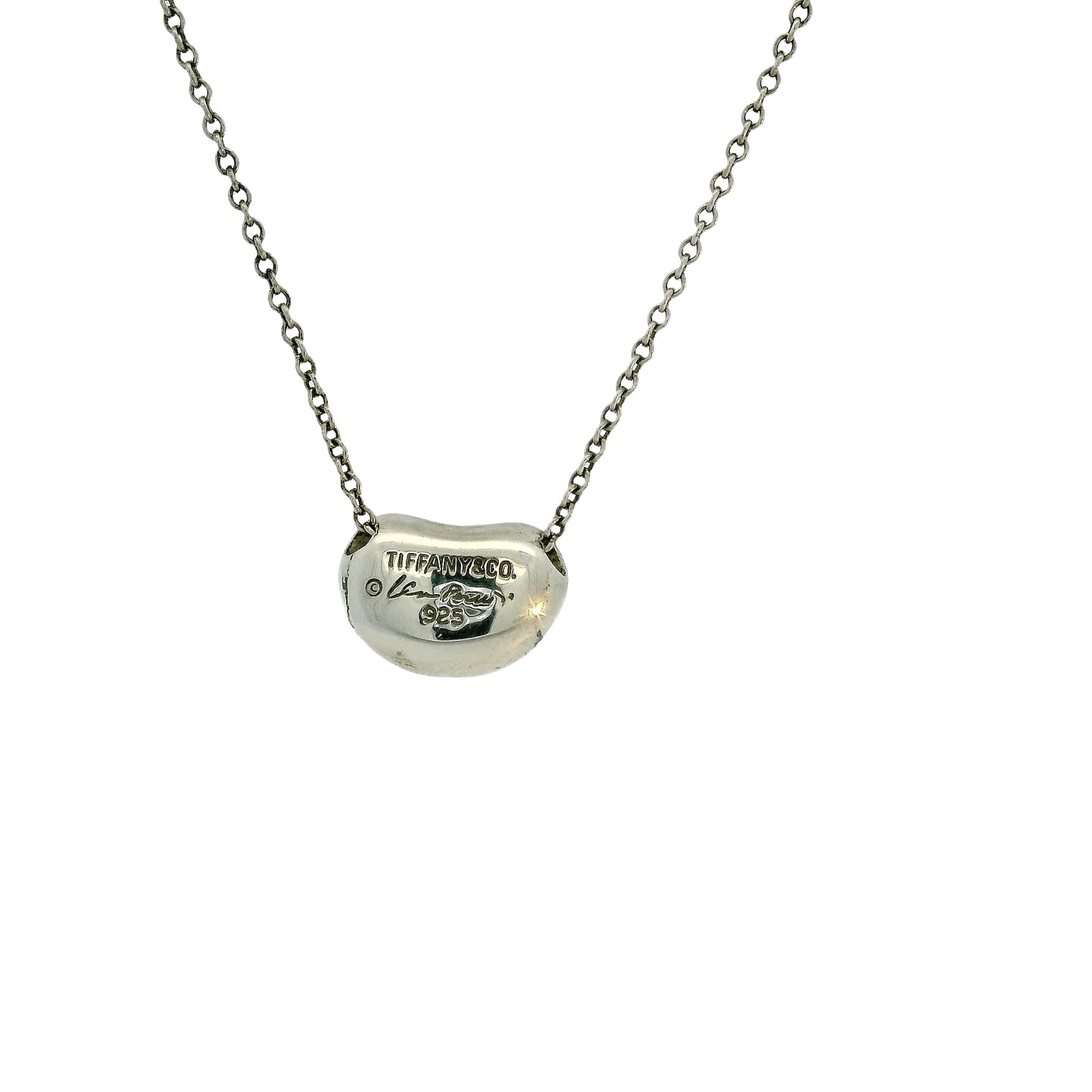 Tiffany & Co Elsa Peretti Sterling Silver Bean Necklace