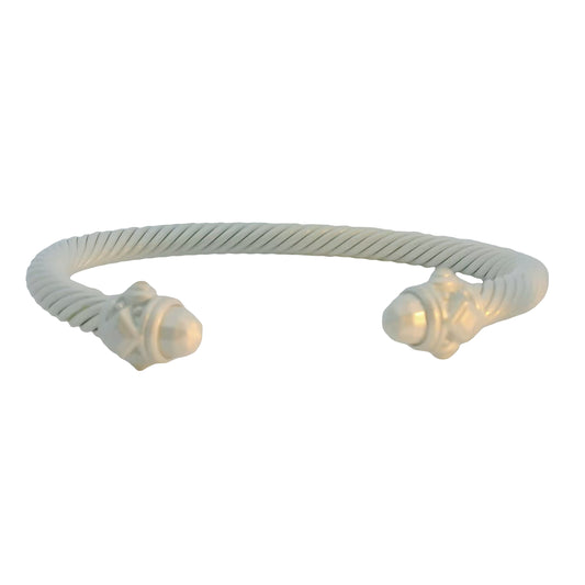 David Yurman White Aluminum Renaissance Cable Cuff