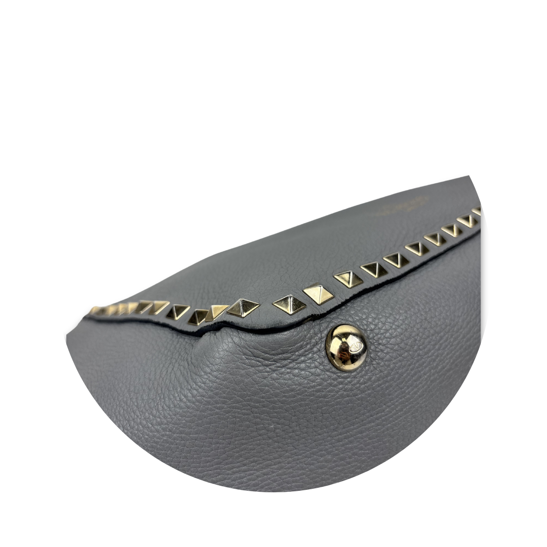 Valentino Grey Rockstud Shoulder Bag