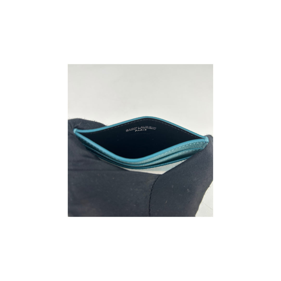 YSL Teal Paris Card Case