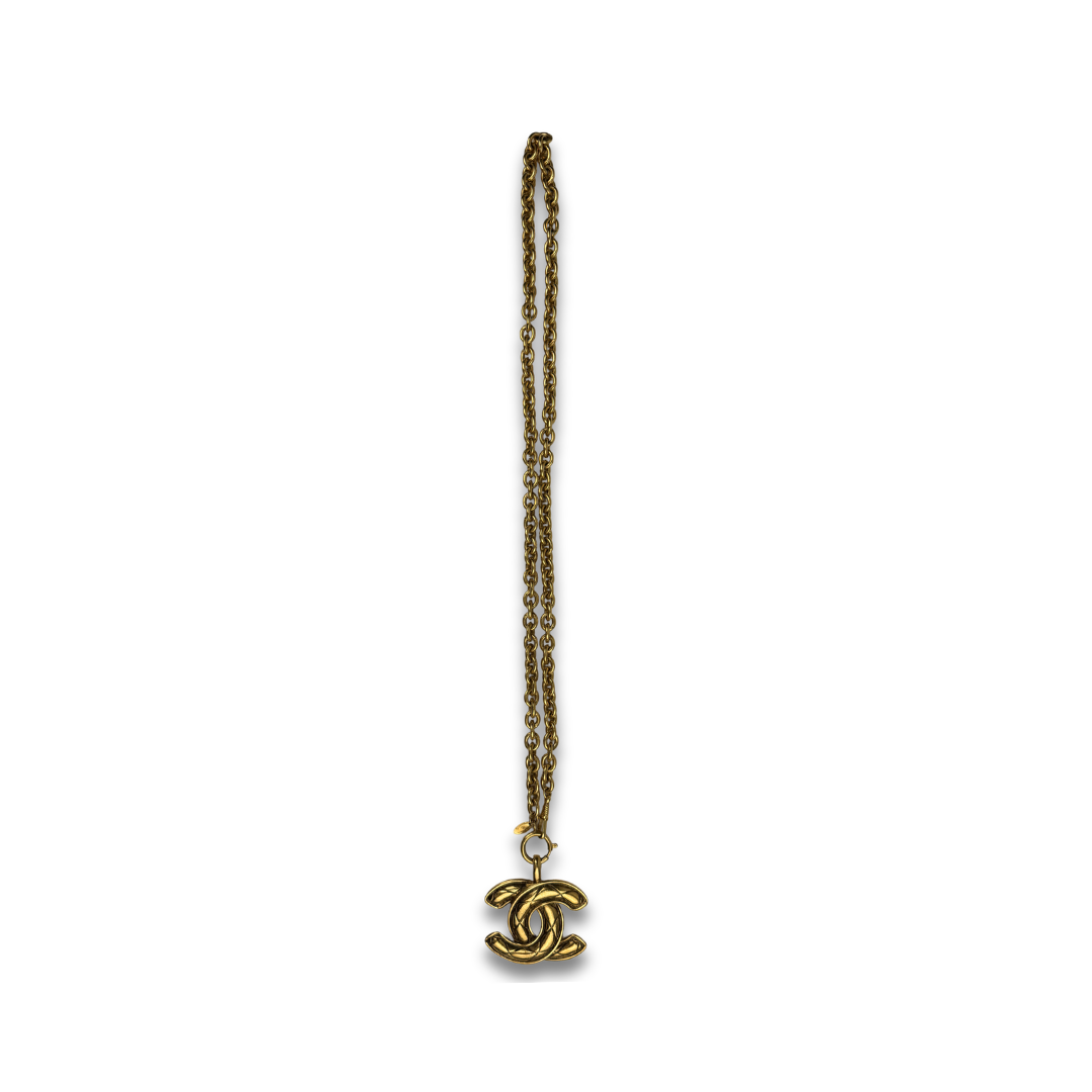 Chanel Vintage Quilted CC Necklace