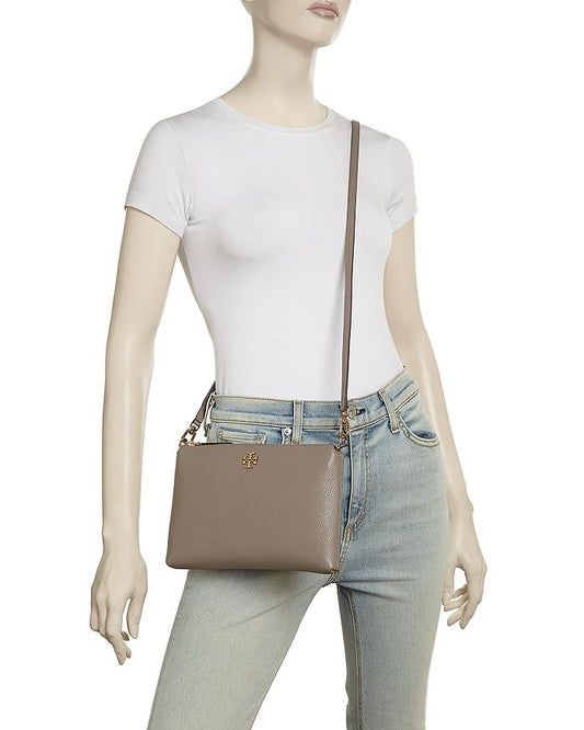 Tory Burch Mercer Pebbled Top-Zip Crossbody
