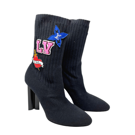 Louis Vuitton Embroidered Accent Sock Boots - ShopStyle