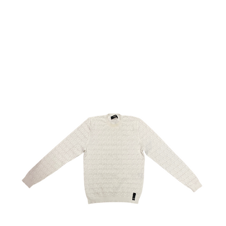 LOUIS VUITTON Damier Wool Long-sleeved Crewneck Ivory. Size M0