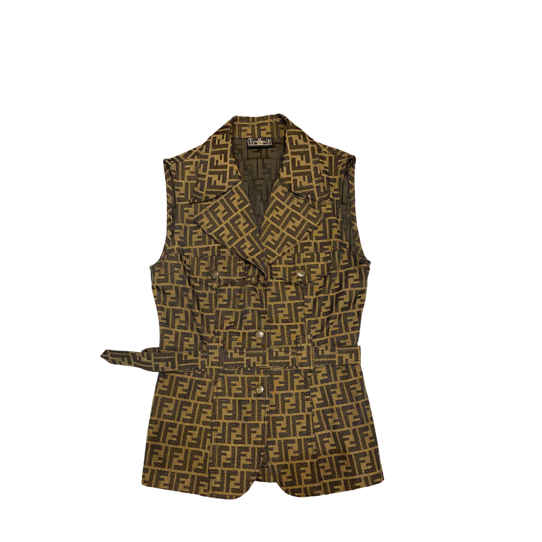 Fendi Zucca Belted Vest