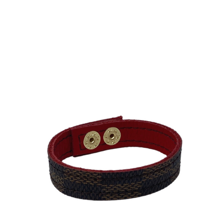 Repurposed Louis Vuitton blue jean cuff. LV bracelet