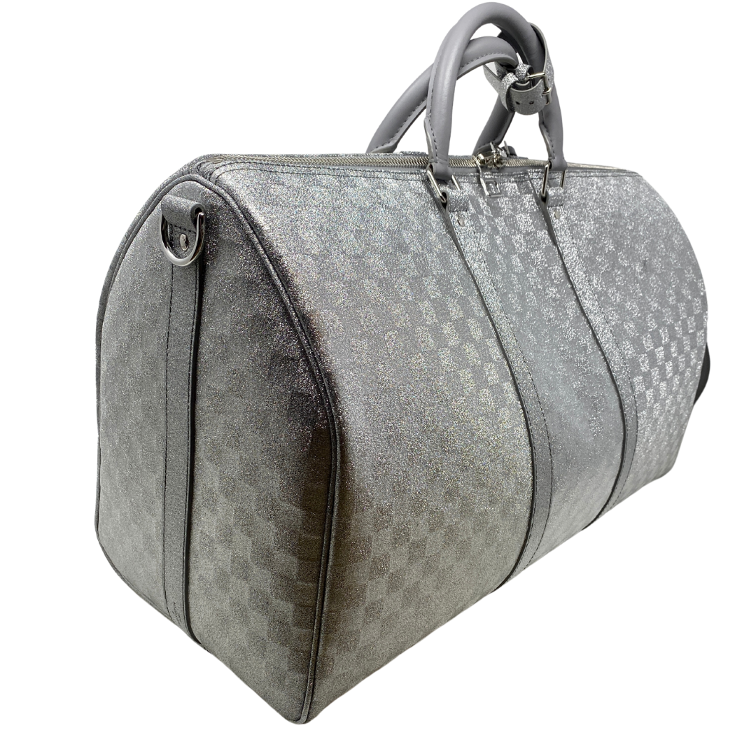 Louis Vuitton Virgil Abloh Silver Damier Glitter Leather Keepall  Bandoulière 50 Silver Hardware, 2022 Available For Immediate Sale At  Sotheby's