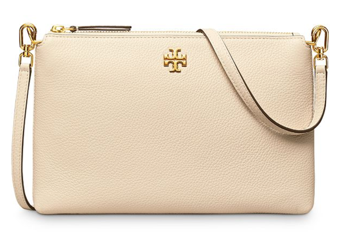 Tory Burch Mercer Pebbled Top-Zip Crossbody